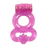 Розовое эрекционное кольцо Rings Treadle с подхватом - Lola Games - в Жуковском купить с доставкой