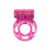 Розовое эрекционное кольцо с вибрацией Rings Axle-pin - Lola Games - в Жуковском купить с доставкой