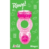 Розовое эрекционное кольцо с вибрацией Rings Ringer - Lola Games - в Жуковском купить с доставкой