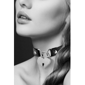 Черный чокер с замком в форме сердца - Bijoux Pour Toi - купить с доставкой в Жуковском