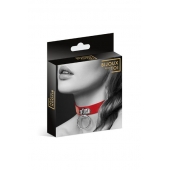 Красный узенький чокер с кольцом - Bijoux Pour Toi - купить с доставкой в Жуковском