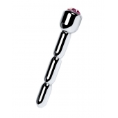 Серебристый уретральный плаг со стразом - 7 см. - ToyFa - купить с доставкой в Жуковском