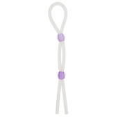 Прозрачное эрекционное кольцо-лассо SILICONE LASSO COCK RING DUAL BEADS - NMC - в Жуковском купить с доставкой