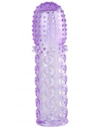 Насадка гелевая фиолетовая с точками, шипами и наплывами - 13,5 см. - Toyfa Basic - в Жуковском купить с доставкой