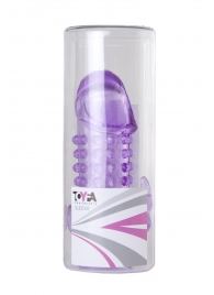 Закрытая фиолетовая насадка с 2 отростками - 13 см. - Toyfa Basic - в Жуковском купить с доставкой