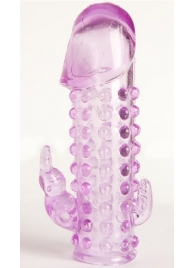 Закрытая фиолетовая насадка с 2 отростками - 13 см. - Toyfa Basic - в Жуковском купить с доставкой