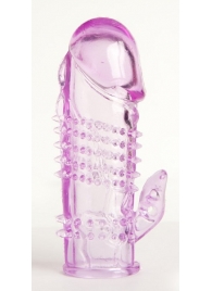 Фиолетовая насадка с коготком и шипами - 13 см. - Toyfa Basic - в Жуковском купить с доставкой