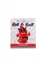 Стимулирующий презерватив-насадка Roll   Ball Strawberry - Sitabella - купить с доставкой в Жуковском