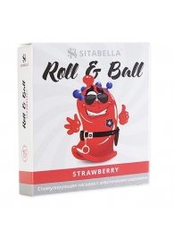 Стимулирующий презерватив-насадка Roll   Ball Strawberry - Sitabella - купить с доставкой в Жуковском