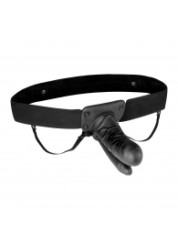 Полый страпон с двумя отростками и вибрацией Unisex Vibrating Hollow Strap-On Double Penetrating Dildo - 17,8 см. - Lux Fetish - купить с доставкой в Жуковском