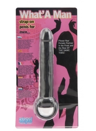 Чёрная насадка на пенис для анальной стимуляции WHATA MAN - 16 см. - Seven Creations - в Жуковском купить с доставкой