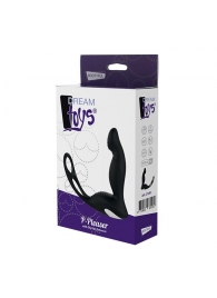 Черный вибромассажер простаты P-PLEASER W ERECTION ENHANCE - Dream Toys - в Жуковском купить с доставкой