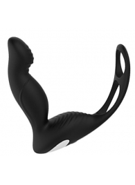 Черный вибромассажер простаты P-PLEASER W ERECTION ENHANCE - Dream Toys - в Жуковском купить с доставкой
