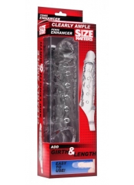 Прозразная закрытая насадка на пенис с поддержкой мошонки Clearly Ample Penis Enhancer - 22 см. - XR Brands - в Жуковском купить с доставкой