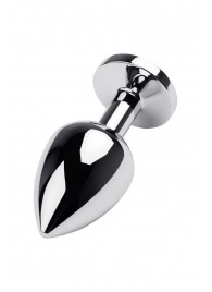 Серебристая коническая анальная пробка с красным кристаллом - 8 см. - ToyFa - купить с доставкой в Жуковском