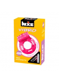 Розовое эрекционное виброкольцо Luxe VIBRO  Ужас Альпиниста  + презерватив - Luxe - в Жуковском купить с доставкой
