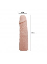 Закрытая телесная насадка-фаллос - 17 см. - Sex Expert - в Жуковском купить с доставкой