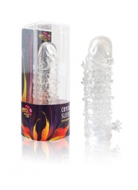 Закрытая прозрачная рельефная насадка Crystal sleeve - 13 см. - Erowoman-Eroman - в Жуковском купить с доставкой