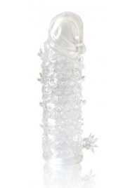 Закрытая прозрачная рельефная насадка Crystal sleeve - 13 см. - Erowoman-Eroman - в Жуковском купить с доставкой