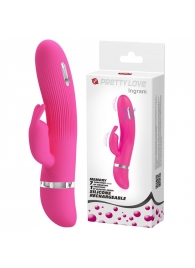 Розовый вибратор Ingram с электростимуляцией - 19,2 см. - Baile - купить с доставкой в Жуковском