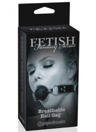 Черный кляп с дырочками Breathable Ball Gag - Pipedream - купить с доставкой в Жуковском