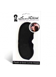 Черная маска на глаза Peek-a-Boo - Lux Fetish - купить с доставкой в Жуковском