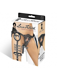 Черные трусики для страпона из патентованной кожи - Lux Fetish - купить с доставкой в Жуковском