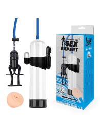 Прозрачная вакуумная вибропомпа Sex Expert с насадкой-вагиной - Sex Expert - в Жуковском купить с доставкой