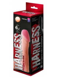 Телесная реалистичная насадка на Harness с коннектором BLACK LINE - 17 см. - LOVETOY (А-Полимер) - купить с доставкой в Жуковском