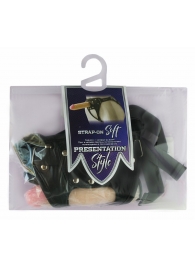Черный пояс-трусики с двумя насадками Soft-Dolli - 16,5 и 10,5 см. - LOVETOY (А-Полимер) - купить с доставкой в Жуковском
