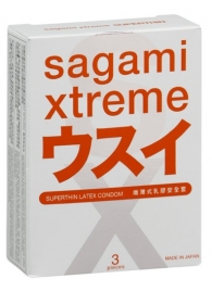 Ультратонкие презервативы Sagami Xtreme SUPERTHIN - 3 шт. - Sagami - купить с доставкой в Жуковском