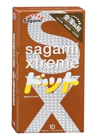 Презервативы Sagami Xtreme FEEL UP с точечной текстурой и линиями прилегания - 10 шт. - Sagami - купить с доставкой в Жуковском