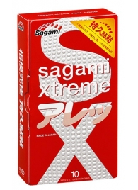 Утолщенные презервативы Sagami Xtreme Feel Long с точками - 10 шт. - Sagami - купить с доставкой в Жуковском