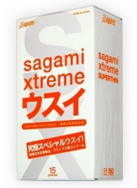 Ультратонкие презервативы Sagami Xtreme SUPERTHIN - 15 шт. - Sagami - купить с доставкой в Жуковском