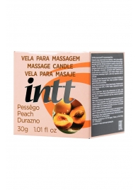 Массажная свеча для поцелуев Peach с ароматом персика - 30 гр. - INTT - купить с доставкой в Жуковском
