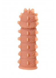 Телесная реалистичная насадка KOKOS Extreme Sleeve 04 с дополнительной стимуляцией - 12,7 см. - KOKOS - в Жуковском купить с доставкой