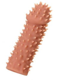 Телесная реалистичная насадка KOKOS Extreme Sleeve 07 с дополнительной стимуляцией - 12,7 см. - KOKOS - в Жуковском купить с доставкой