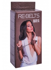Коричневые кожаные наручники Maya - Rebelts - купить с доставкой в Жуковском