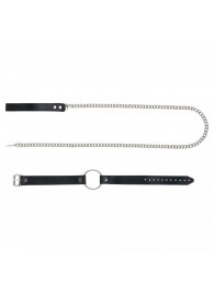 Черный поводок и чокер с кольцом Rada - Rebelts - купить с доставкой в Жуковском