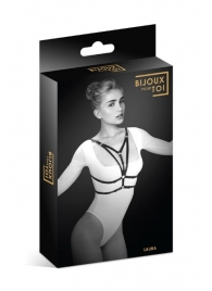 Черная упряжь на грудь Laura - Bijoux Pour Toi - купить с доставкой в Жуковском