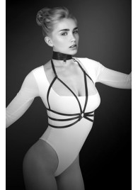 Черная упряжь на грудь Julia - Bijoux Pour Toi - купить с доставкой в Жуковском