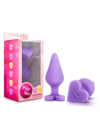 Фиолетовая анальная пробка Naughty Candy Heart Do Me Now - 8,9 см. - Blush Novelties - купить с доставкой в Жуковском