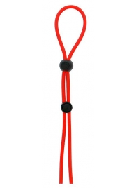 Красное лассо на пенис с двумя бусинами STRETCHY LASSO CAGE - Dream Toys - в Жуковском купить с доставкой