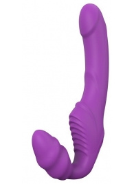 Фиолетовый безремневой вибрострапон DOUBLE DIPPER - Dream Toys - купить с доставкой в Жуковском