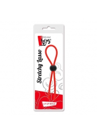 Красное эрекционное лассо с одной бусиной-утяжкой STRETCHY THIN LASSO - Dream Toys - в Жуковском купить с доставкой