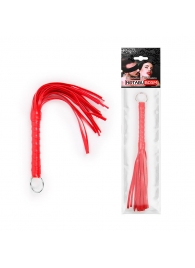 Красная плеть с рукоятью в оплетке - 28 см. - Notabu - купить с доставкой в Жуковском