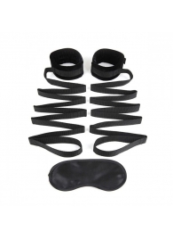 Чёрные манжеты для фиксации на кровати Bondage Bed Strap - Lux Fetish - купить с доставкой в Жуковском