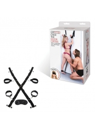 Чёрный набор для фиксации у двери - Lux Fetish - купить с доставкой в Жуковском