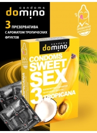 Презервативы для орального секса DOMINO Sweet Sex с ароматом тропических фруктов - 3 шт. - Domino - купить с доставкой в Жуковском