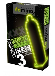 Презервативы DOMINO Neon Green со светящимся в темноте кончиком - 3 шт. - Domino - купить с доставкой в Жуковском